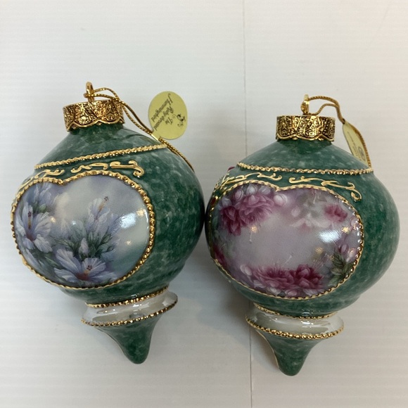 VTG Lot Of 2 1998 Lena Liu Treasury Of Jeweled Hummingbirds Porcelain Ornaments - Picture 2 of 9